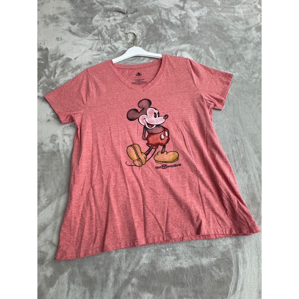 Disney Parks Mickey Mouse Graphic TShirt Heather Red Large Walt Disney World
